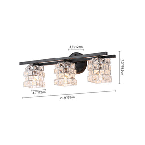 Black Chrome Crystal Accented Bathroom Vanity Wall Light