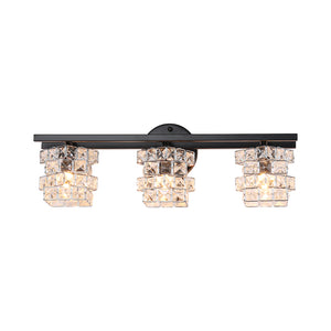 Black Chrome Crystal Accented Bathroom Vanity Wall Light