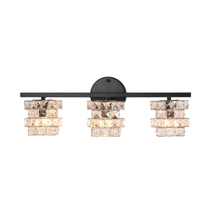 Black Chrome Crystal Accented Bathroom Vanity Wall Light