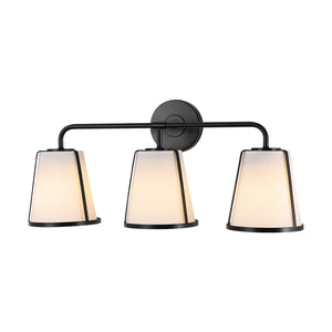 Modern Gold Opal Glass Shade 3-Light Vanity Lamp