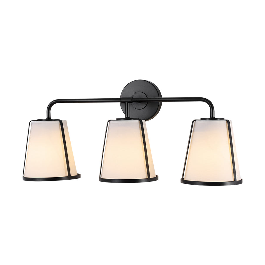 Modern Gold Opal Glass Shade 3-Light Vanity Lamp