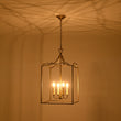 Load image into Gallery viewer, 4-Light Antique Brass Candle Style Metal Lantern Pendant
