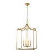 Load image into Gallery viewer, 4-Light Antique Brass Candle Style Metal Lantern Pendant
