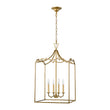 Load image into Gallery viewer, 4-Light Antique Brass Candle Style Metal Lantern Pendant
