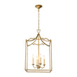 Load image into Gallery viewer, 4-Light Antique Brass Candle Style Metal Lantern Pendant
