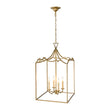 Load image into Gallery viewer, 4-Light Antique Brass Candle Style Metal Lantern Pendant
