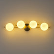 Load image into Gallery viewer, 4-Light Layered Linear Frosted Glass Globe Vanity Wall Lamp
