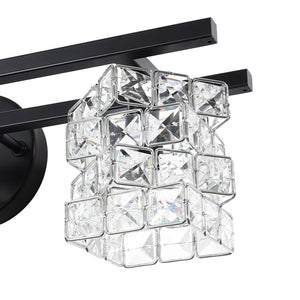 Black Chrome Crystal Accented Bathroom Vanity Wall Light