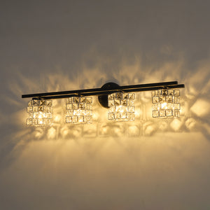 Black Chrome Crystal Accented Bathroom Vanity Wall Light