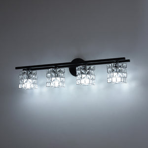 Black Chrome Crystal Accented Bathroom Vanity Wall Light