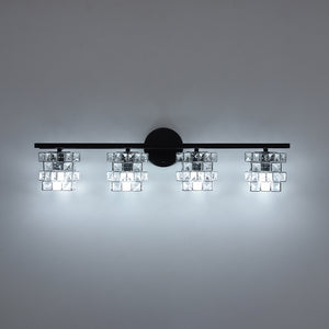Black Chrome Crystal Accented Bathroom Vanity Wall Light