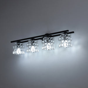 Black Chrome Crystal Accented Bathroom Vanity Wall Light