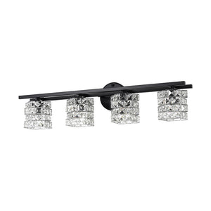 Black Chrome Crystal Accented Bathroom Vanity Wall Light