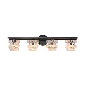 Black Chrome Crystal Accented Bathroom Vanity Wall Light