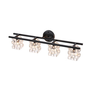 Black Chrome Crystal Accented Bathroom Vanity Wall Light