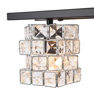 Black Chrome Crystal Accented Bathroom Vanity Wall Light