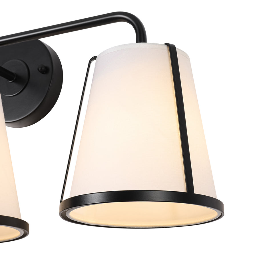 Modern Gold Opal Glass Shade 3-Light Vanity Lamp