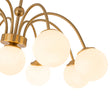 Load image into Gallery viewer, 9-Light Frosted Glass Glass Brass Round Sputnik Semi Flush Mount
