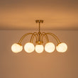 Load image into Gallery viewer, 9-Light Frosted Glass Glass Brass Round Sputnik Semi Flush Mount
