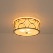 Load image into Gallery viewer, Antique Round White Fabric Drum Lantern Ceiling Light
