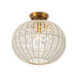 Load image into Gallery viewer, Vintage Luxe 1-Light Faceted Crystal Sphere Cage Semi Flush
