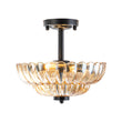 Load image into Gallery viewer, Art Deco Honey Amber Glass Floral Cage Semi Flush Mount

