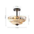 Load image into Gallery viewer, Art Deco Honey Amber Glass Floral Cage Semi Flush Mount
