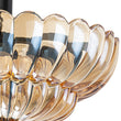 Load image into Gallery viewer, Art Deco Honey Amber Glass Floral Cage Semi Flush Mount
