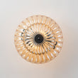 Load image into Gallery viewer, Art Deco Honey Amber Glass Floral Cage Semi Flush Mount
