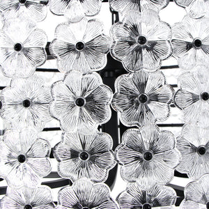 French Country Luxe Glass Flower Round Drum Cage Chandelier