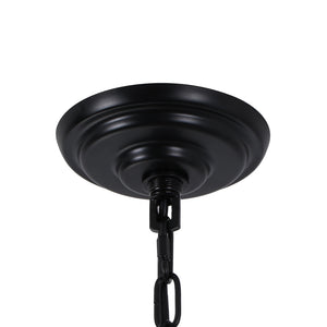 French Country Luxe Glass Flower Round Drum Cage Chandelier