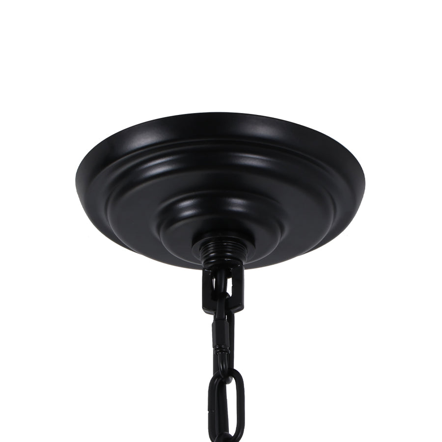 French Country Luxe Glass Flower Round Drum Cage Chandelier