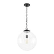Load image into Gallery viewer, Modern 1-Light Clear Fluted Glass Globe Kitchen Pendant
