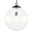Load image into Gallery viewer, Modern 1-Light Clear Fluted Glass Globe Kitchen Pendant
