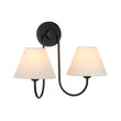 Load image into Gallery viewer, Vintage White Fabric Shade 2-Light Vanity Wall Sconce
