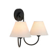 Load image into Gallery viewer, Vintage White Fabric Shade 2-Light Vanity Wall Sconce
