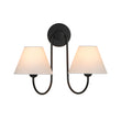 Load image into Gallery viewer, Vintage White Fabric Shade 2-Light Vanity Wall Sconce

