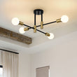 Load image into Gallery viewer, Black Brass Linear Sputnik Semi Flush Mount Ceiling Light
