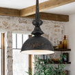 Load image into Gallery viewer, French Vintage 1-Light Weathered Metal Dome Kitchen Pendant

