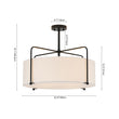 Load image into Gallery viewer, Boho 4-Light Fabric Drum Cage Semi Flush Ambient Lighting

