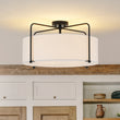 Load image into Gallery viewer, Boho 4-Light Fabric Drum Cage Semi Flush Ambient Lighting
