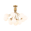 Load image into Gallery viewer, Brass 12-Light Tiered Frosted Glass Globe Bubble Sputnik Chandelier
