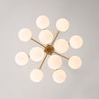 Load image into Gallery viewer, Brass 12-Light Tiered Frosted Glass Globe Bubble Sputnik Chandelier
