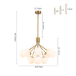 Load image into Gallery viewer, Brass 12-Light Tiered Frosted Glass Globe Bubble Sputnik Chandelier
