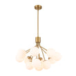 Load image into Gallery viewer, Brass 12-Light Tiered Frosted Glass Globe Bubble Sputnik Chandelier
