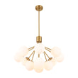 Load image into Gallery viewer, Brass 12-Light Tiered Frosted Glass Globe Bubble Sputnik Chandelier
