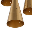 Load image into Gallery viewer, Brass 3-Light Cluster Metal Cone Round Pendant Chandelier
