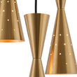 Load image into Gallery viewer, Brass 3-Light Cluster Metal Cone Round Pendant Chandelier
