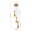 Load image into Gallery viewer, Brass 3-Light Cluster Metal Cone Round Pendant Chandelier

