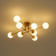 Load image into Gallery viewer, Brass Sputnik Frosted Glass Bubble Linear Sputnik Ceiling Light
